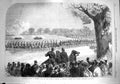 Original Old Antique Print 1867 Volunteer Review Windsor Park Artillery Lancers