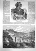 Antique Old Print *3622 1867 Maharajah Mysore Viaduct Brecon Neath Railway
