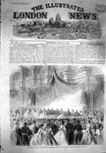 Antique Old Print *3624 1867 Imperial Royal Guests Galerie Hotel Ville Paris