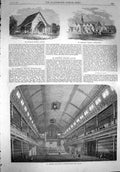 Original Old Antique Print 1867 Church Labuan Notting-Hill George'S Music Hall