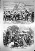 Old Antique Print 1867 Earlswood Asylum Idiots Redhill Warspite Ship Gun 19th
