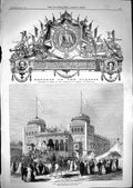 Original Old Antique Print 1867 Paris Exhibition Palace Bey Tunis Nova Scotia