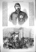 Old Antique Print 1867 Ismail Pacha Egypt Duchess Sutherland Hornsey-Rise 19th