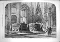 Old Antique Print 1867 Tombs Cathedral Toledo Architecture Read Fine Art 19th