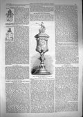 Old Antique Print 1867 Prize Cup Belgian Rifle Volunteers Victoria Corps 19th