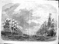 Original Old Antique Print 1867 Review Spithead War Ships Flags Fine Art 0 19th