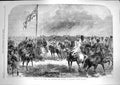 Original Old Antique Print 1867 Review Guards Volunteers Wimbledon Common Siers