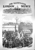 Original Old Antique Print 1867 Belgian Riflemen Siers Westminster Bridge War