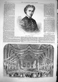 Old Antique Print 1867 Christine Nilsson Majesty'S Theatre Don Giovanni 19th