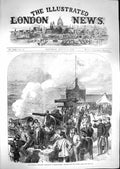 Original Old Antique Print 1867 National Artillery Shoeburyness Queen'S Prize