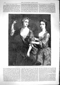 Original Old Antique Print 1867 Portrait Miss Blount Sister Ladies Jervas 19th