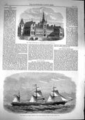 Old Antique Print 1867 London International College Hounslow Ship Russia 19th