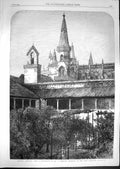 Original Old Antique Print 1867 Batalha Portugal Architecture Fine Art 19th