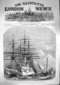 Original Old Antique Print 1867 Hospital Ship Abyssinian Expedition Victori 19th