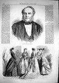 Original Old Antique Print 1867 Sir John Brown Sheffield Paris Fashion October