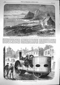 Original Old Antique Print 1867 Tristan D'Acunha Atlantic Steam-Roller Li 19th