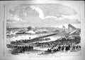 Original Old Antique Print 1867 Volunteer Review Sefton Park Liverpool Siers