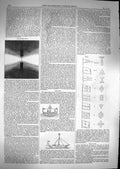 Old Antique Print 1867 Electric Light Flags Geometric Signals Light-Ships 19th