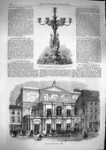 Original Old Antique Print 1867 Alderman Phillips Theatre Royal Cork Ireland