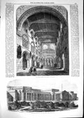 Old Antique Print 1867 St. Bartholomew Great Smithfield Railway Cawnpore 19th