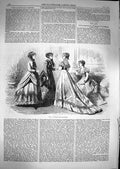 Original Old Antique Print 1867 Paris Womens Fashion December Dresses Victorian