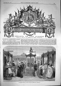 Old Antique Print 1867 Paris Exhibition Compagnie Marble Vase Sideboard 19th