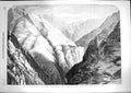 Original Old Antique Print 1867 Abyssinian Expedition Tekonda Pass Mountains