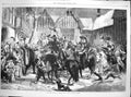 Old Antique Print 1867 Guests Mardon Hall Children Family Horses Gilbert 19th