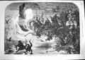 Original Old Antique Print 1867 Return Story Time Fantasy Horses Characters