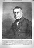 Original Old Antique Print 1868 Portrait Airy Astronomer Royal 19th