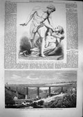 Old Antique Print 1868 Lattice Iron Viaduct Ruisseau D'Alma Limoges Wiles 19th