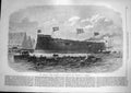 Original Old Antique Print 1868 Iron-Clad Fleet Ship Floating Hercules Chatham