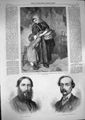 Original Old Antique Print 1868 Leslie Orchardson Little Girl Woman Shields