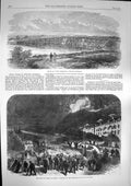 Old Antique Print 1868 Bridge Freemantle Australia Malvern Earl Beauchamp 19th