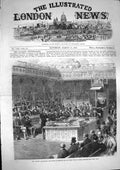 Original Old Antique Print 1868 Disraeli House Commons Prime Minister Par 19th