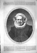 Original Old Antique Print *3630 1868 Portrait Woman Rembrandt National Gallery