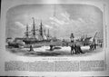 Original Old Antique Print 1868 General View New Docks Millwall Ships Victorian