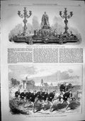 Original Old Antique Print 1868 Oxford Cambridge Boat Race Brand Liberal Party