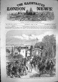 Old Antique Print 1868 Volunteer Review Portsmouth Middlesex Cosham War 19th
