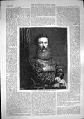 Original Old Antique Print 1868 Portrait Sier Uniform John Phillip Fine Art