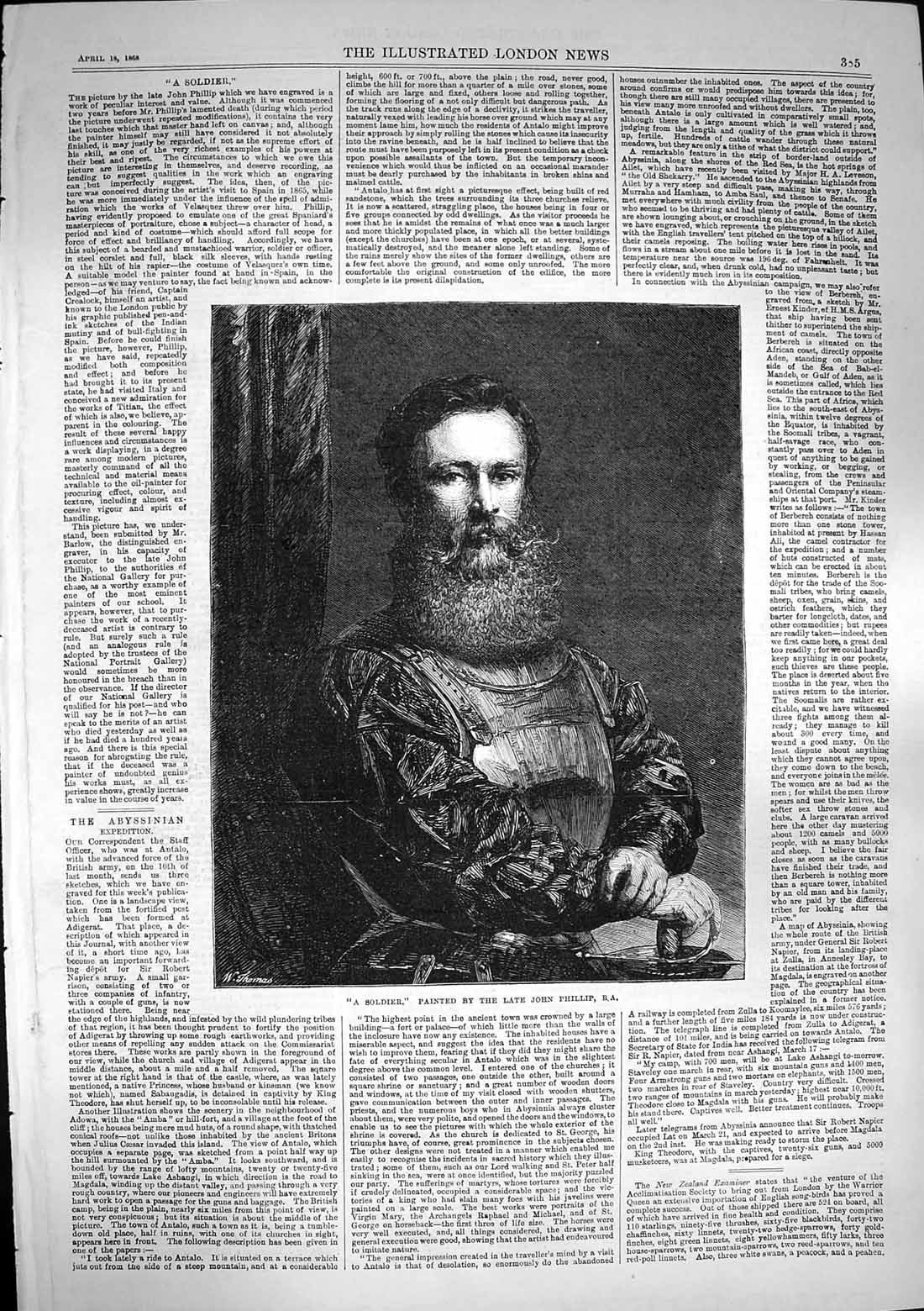 Original Old Antique Print 1868 Portrait Sier Uniform John Phillip Fine Art