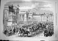Antique Old Print *3632 1868 Prince Wales Ireland Procession College Dublin