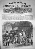 Original Old Antique Print 1868 Grand Master Prince Wales Order Patrick Dublin