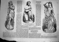 Original Old Antique Print 1868 Elaine Statue Nydia Baffled Hawk Munro Fuller