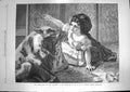 Old Antique Print 1868 Anderson Finea Rt Red Riding Hood Little Girl Fox 19th
