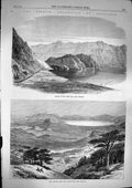 Old Antique Print 1868 Abyssinia Army Lake Ashangi Antalo Road Mountains 19th