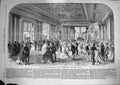 Old Antique Print 1868 Queen Drawing Room Entrance Hall Buckingham Palace 19th