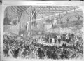 Original Old Antique Print 1868 Queen Foundation Stone Thomas Hospital London