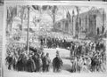 Original Old Antique Print 1868 Opening Leeds Exhibition Prince Wales 19th