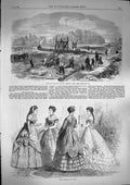 Old Antique Print 1868 Paris Fashion Works Bed Regent'S Park Lane London 19th